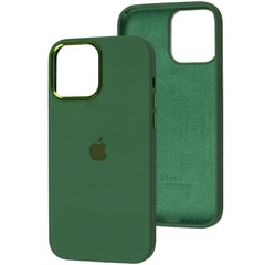 Чехол Silicone Case Metal Buttons (AA) для Apple iPhone 12 Pro Max (6.7") Зеленый / Clover