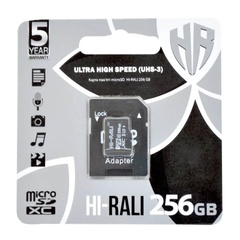 Карта памяти Hi-Rali microSDXC (UHS-3) 256 GB Card Class 10 с адаптером Черный