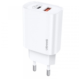 СЗУ Usams US-CC121 T35 QC3.0 + PD3.0 20W Белый