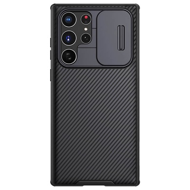 Карбоновая накладка Nillkin Camshield (шторка на камеру) для Samsung Galaxy S22 Ultra Черный / Black
