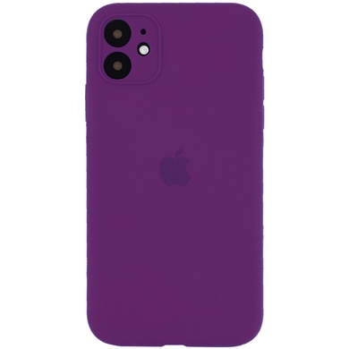 Чехол Silicone Case Full Camera Protective (AA) для Apple iPhone 12 (6.1") Фиолетовый / Grape