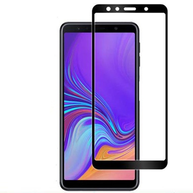 Захисне скло 2.5D CP + (full glue) для Samsung A750 Galaxy A7 (2018), Чорний