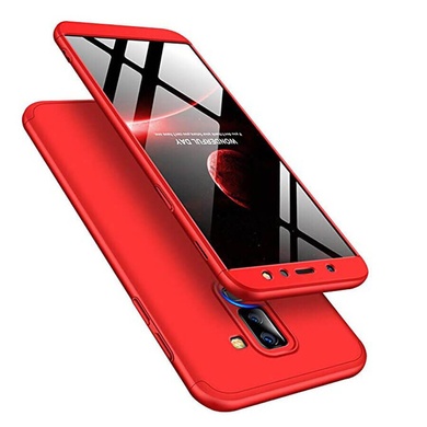 Пластиковая накладка GKK LikGus 360 градусов для Samsung Galaxy A6 Plus (2018), Красный