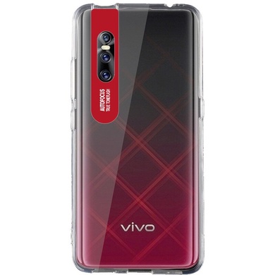 TPU чехол Epic clear flash для Vivo V15 Pro, Бесцветный / Красный