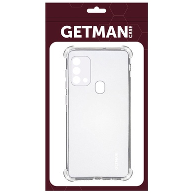 TPU чохол GETMAN Ease logo посилені кути для Samsung Galaxy M21s, Безбарвний (прозорий)