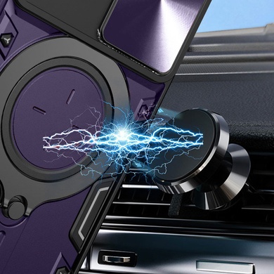 Удароміцний чохол Bracket case with Magnetic для Xiaomi Poco M4 Pro 4G, Purple