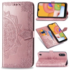Шкіряний чохол (книжка) Art Case з візитницею для Samsung Galaxy A01, Розовый