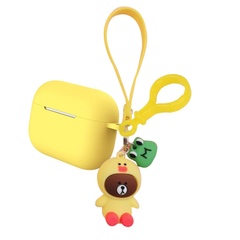 Силиконовый футляр Cute Charm для наушников AirPods Pro Медведь в костюме / Желтый