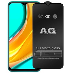Защитное стекло 2.5D CP+ (full glue) Matte для Xiaomi Redmi 9 / Poco M3 / Note 9 4G / Redmi 9T Черный