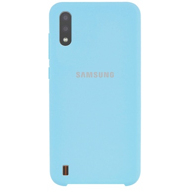 Чохол Silicone Cover (AA) для Samsung Galaxy A01, Бирюзовый / Light Blue