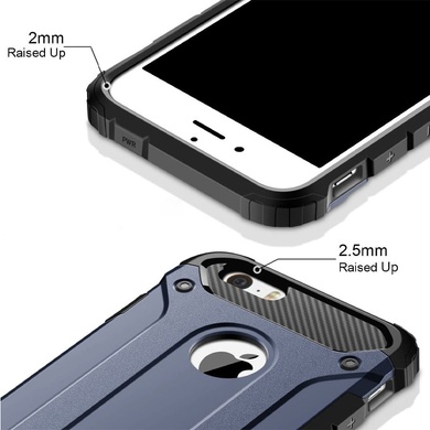 Бронированный противоударный TPU+PC чехол Immortal для Apple iPhone 5/5S/SE Серый / Metal slate