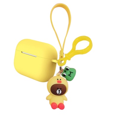 Силіконовий футляр Cute Charm для навушників AirPods Pro, Медведь в костюме / Желтый