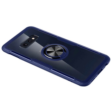 TPU+PC чохол Deen CrystalRing for Magnet (opp) для Samsung Galaxy S10e, Бесцветный / Синий