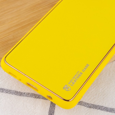 Кожаный чехол Xshield для Xiaomi Redmi Note 11 (Global) / Note 11S Желтый / Yellow