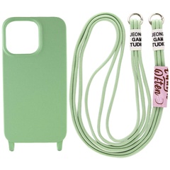 Чехол Cord case c длинным цветным ремешком для Apple iPhone 12 Pro Max (6.7") Зеленый / Pistachio