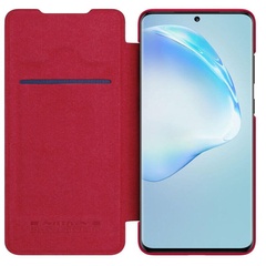 Кожаный чехол (книжка) Nillkin Qin Series для Samsung Galaxy A21, Красный