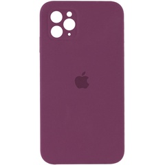 Чехол Silicone Case Square Full Camera Protective (AA) для Apple iPhone 11 Pro Max (6.5") Бордовый / Maroon
