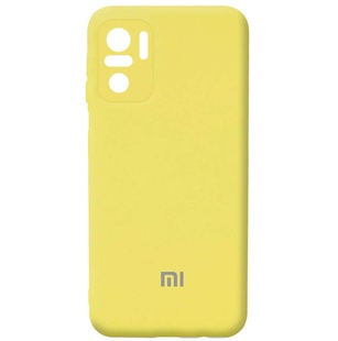 Чехол Silicone Cover Full Camera (AA) для Xiaomi Redmi Note 10 / Note 10s Желтый / Bright Yellow