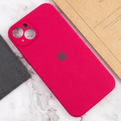 Чехол Silicone Case Full Camera Protective (AA) для Apple iPhone 15 (6.1") Красный / Rose Red