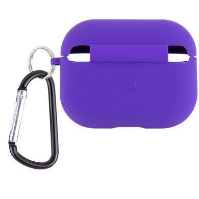 Силиконовый футляр с микрофиброй для наушников Airpods Pro 2 Фиолетовый / Ultra Violet
