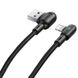 Дата кабель USAMS US-SJ455 U57 Lightning Dual Right-angle Cable With Colorful Light (1.2m) Черный