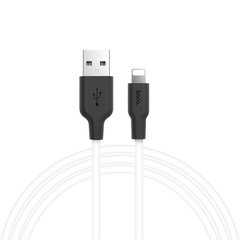 Дата кабель Hoco X21 Plus Silicone Lightning Cable (2m) black_white