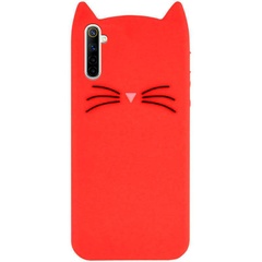 Силиконовая накладка 3D Cat для Realme 6, Красный