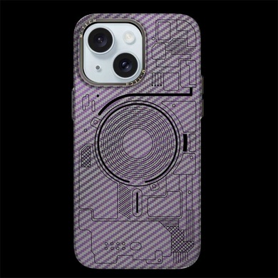 Чохол M-Tech Carbon soft touch with Magnetic Safe для Apple iPhone 14 (6.1"), Purple