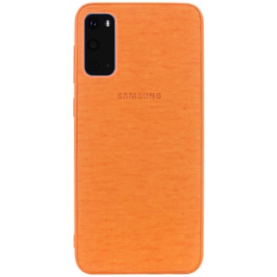TPU чехол Fiber Logo для Samsung Galaxy S20 Оранжевый