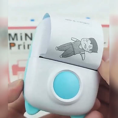 Портативний дитячий термопринтер Mini X2 Cat, Голубой