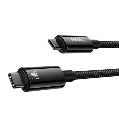 Дата кабель Baseus Tungsten Gold Type-C to Type-C Cable 240W (1m) (CAWJ04000), Black