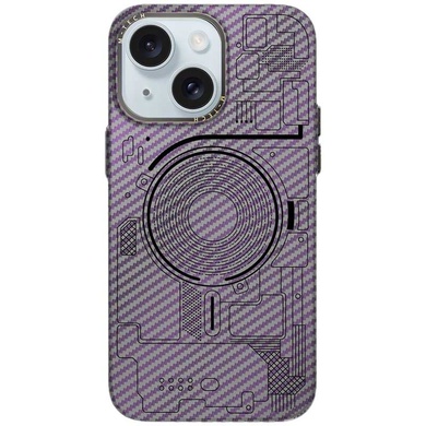 Чохол M-Tech Carbon soft touch with Magnetic Safe для Apple iPhone 14 (6.1"), Purple