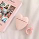 Силіконовий футляр Lucky Heart series для навушників AirPods 1/2 + кільце, Розовый