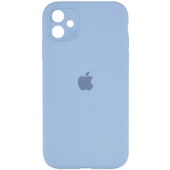 Чехол Silicone Case Square Full Camera Protective (AA) для Apple iPhone 11 (6.1") Голубой / Lilac Blue