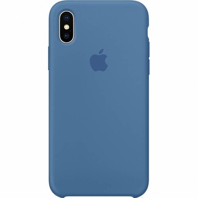 Чехол Silicone case (AAA) для Apple iPhone X (5.8") Синий / Denim Blue