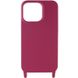 Чехол Cord case c длинным цветным ремешком для Apple iPhone 12 Pro Max (6.7") Красный / Rose Red